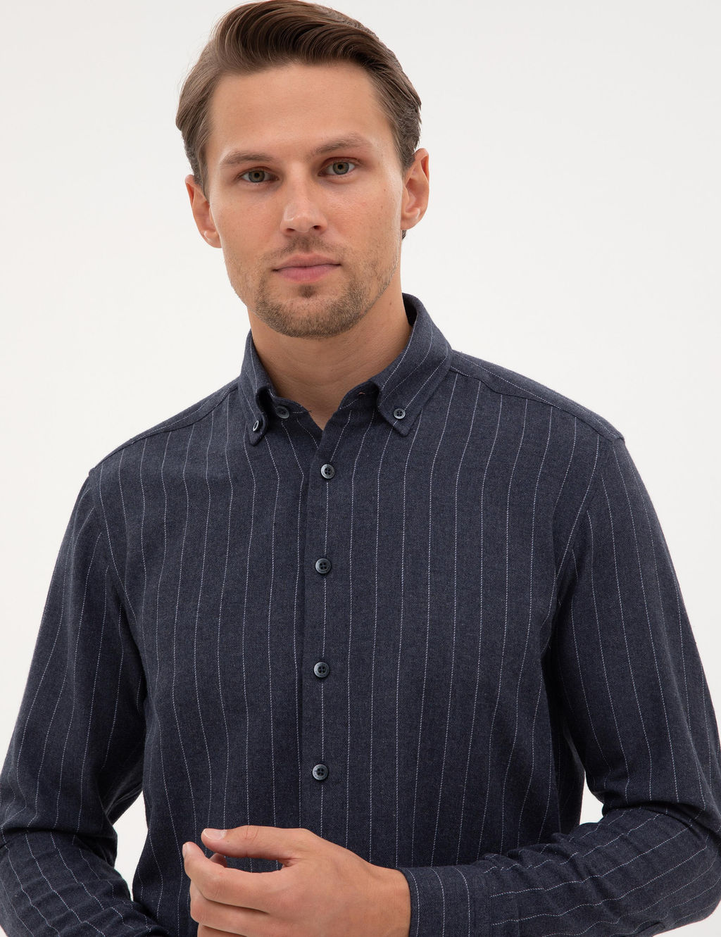 Lacivert _izgili Regular Fit Uzun Kollu G_mlek - Pierre cardin фото 2