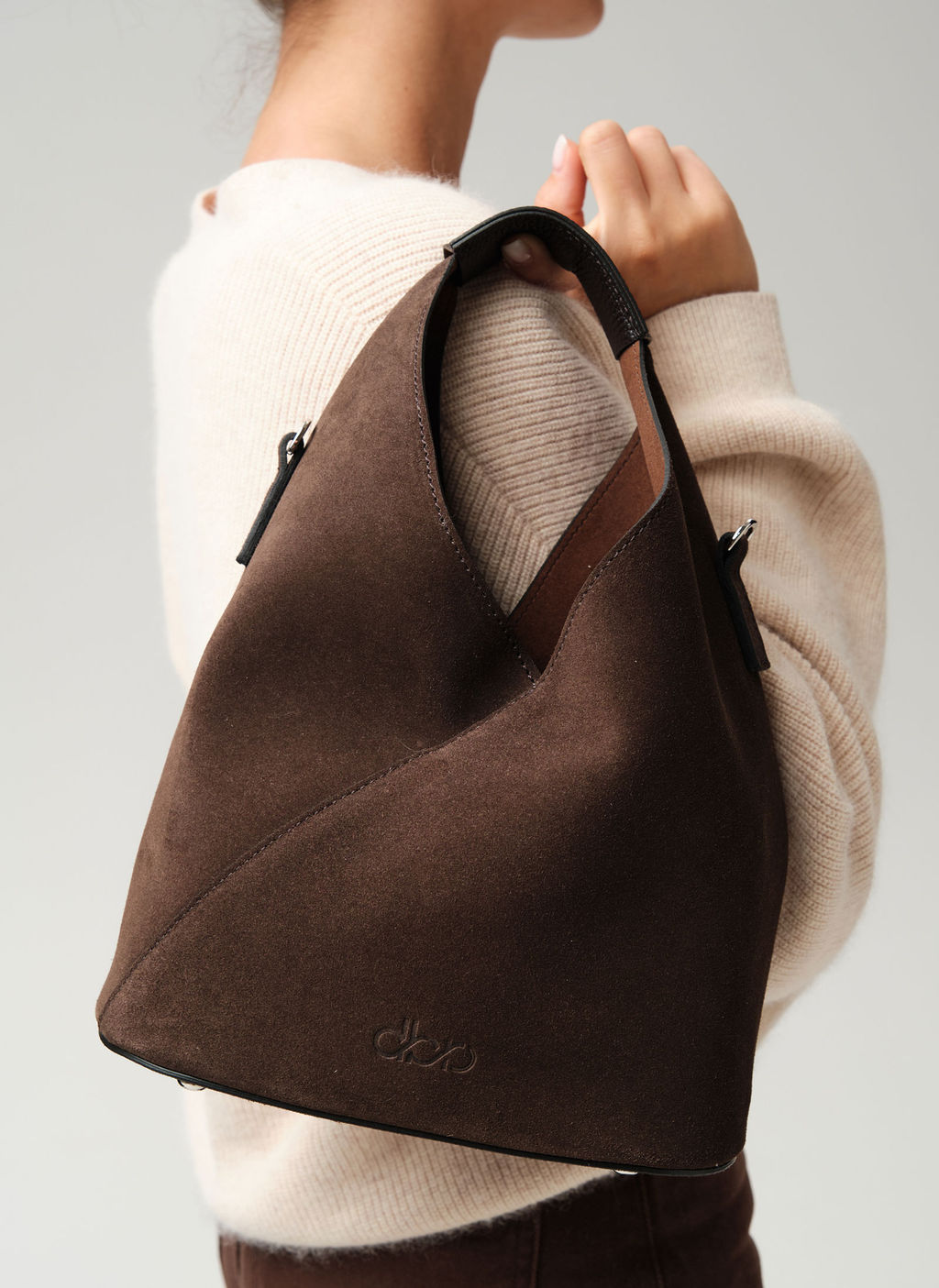 Замшевая сумка Rebecca DBR 31370 черный каштан  фото 3