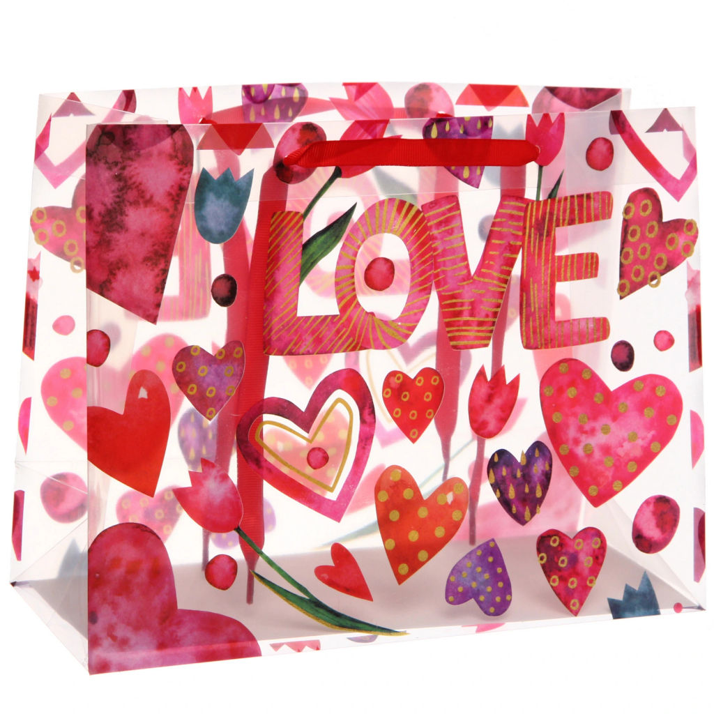 Пакет подарочный "Радость - Любовь" 27*21*11 см