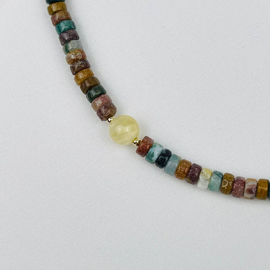 Бусы из океанической Яшмы и Селенита 38 см +