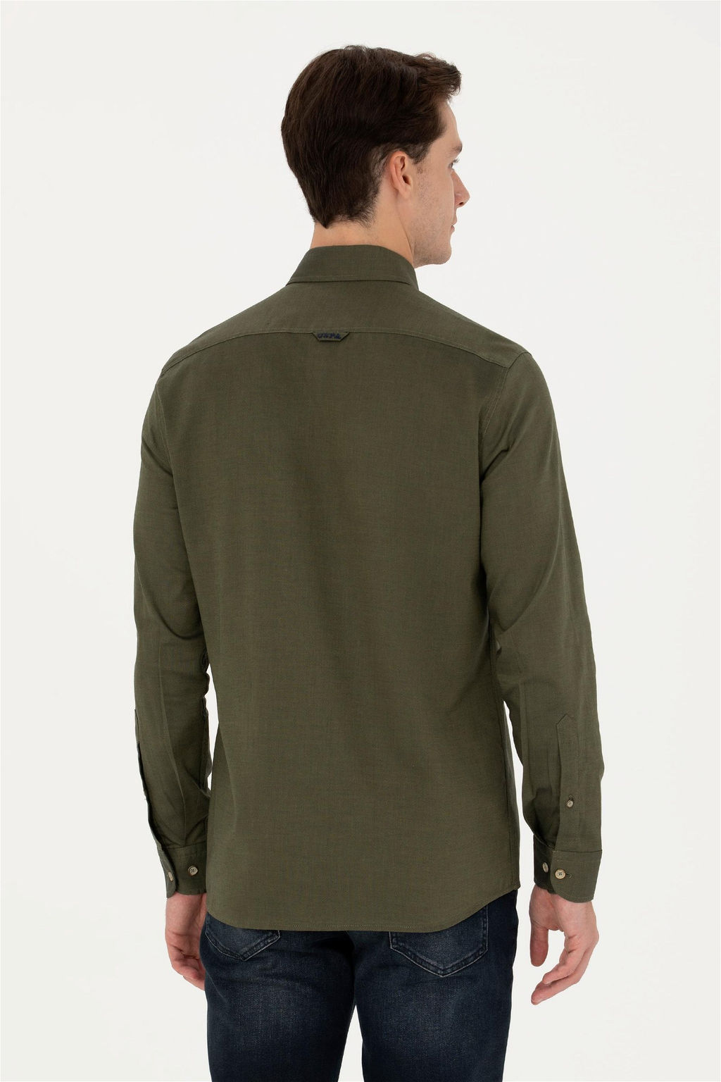 Мужская базовая рубашка цвета хаки с длинным рукавом Неожиданная скидка в корзине - U.s. polo assn фото 5