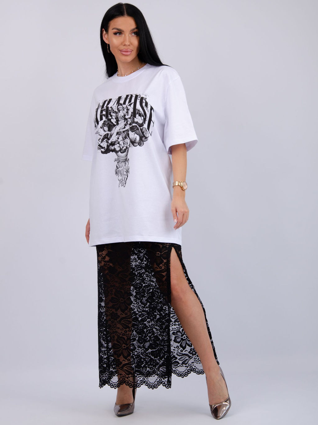 Костюм Монохром 2 чёрный, трикотаж - Малина фото 27