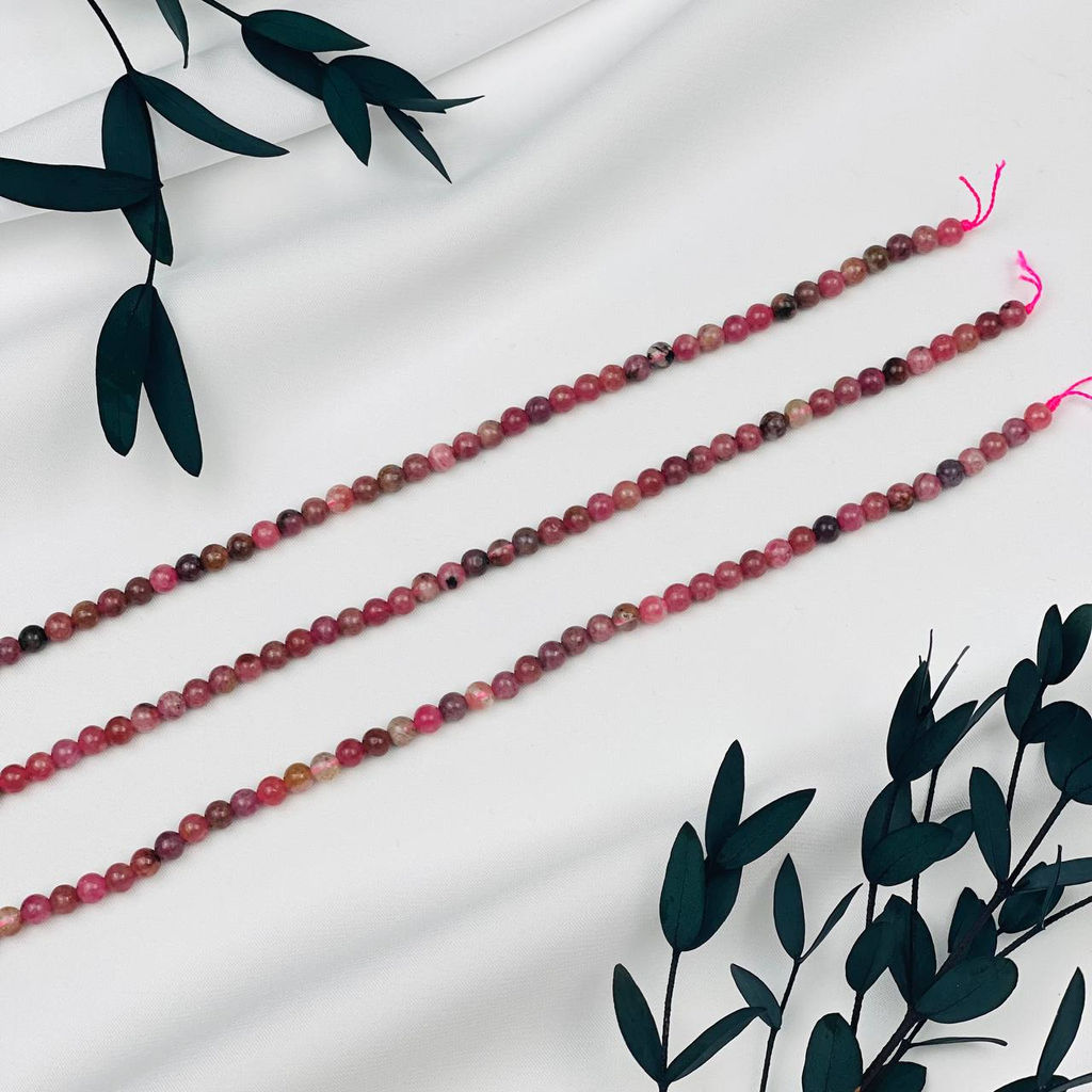 Бусины для украшений из Родонита (86 бусин)