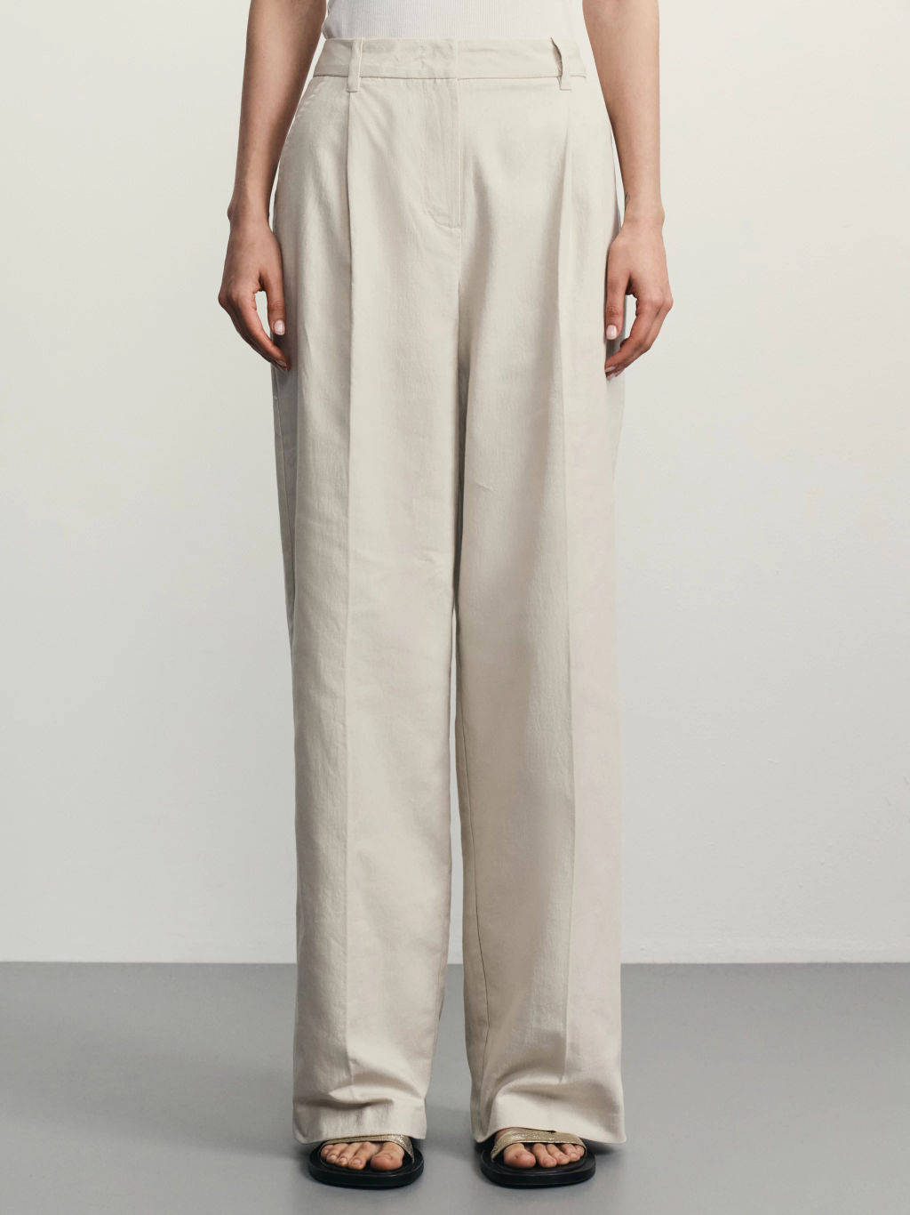 Брюки прямого кроя с содержанием льна / Zarina  фото 2