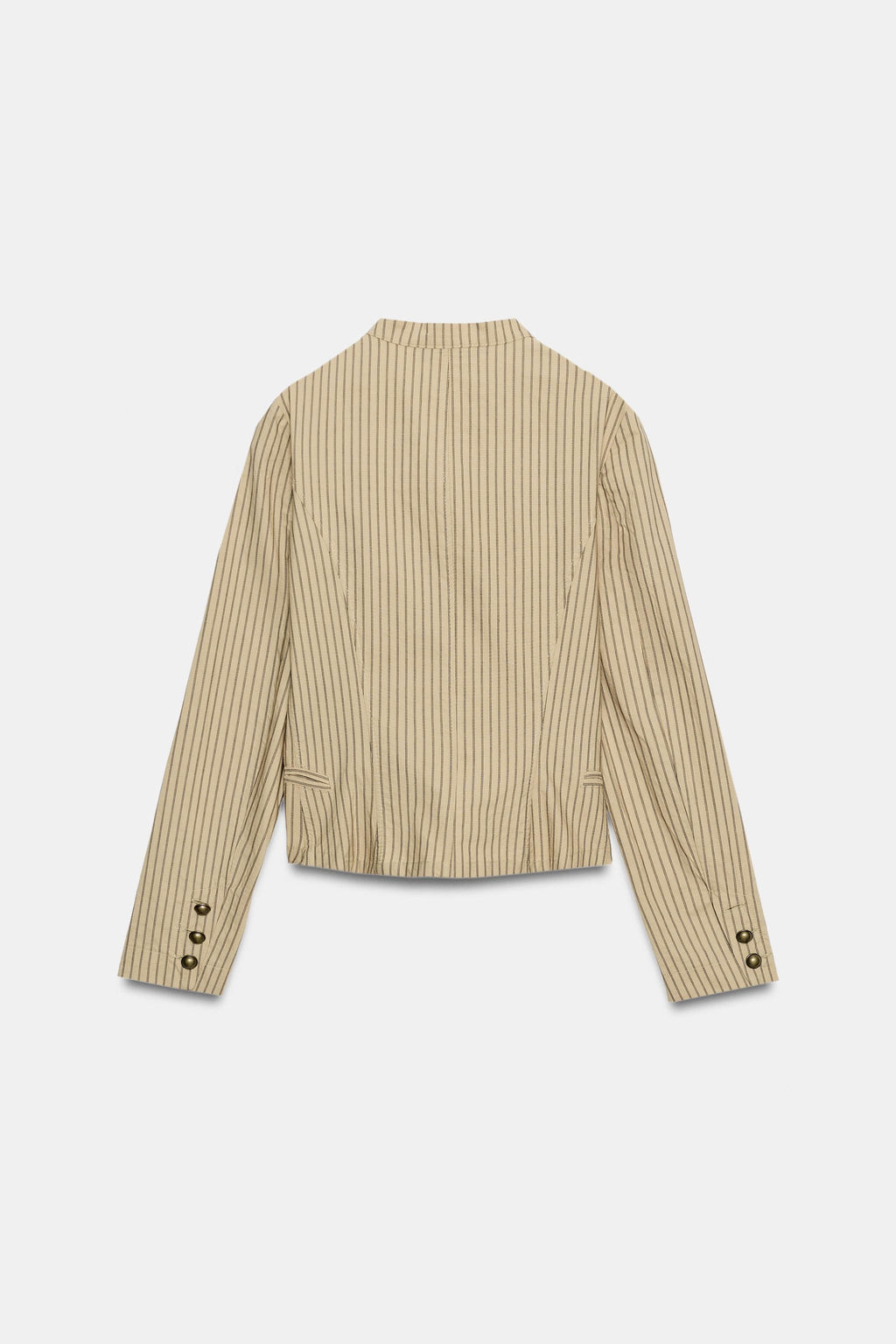 BLAZER RAYAS CIERRE CRUZADO / Tostado oscuro - Zara фото 4