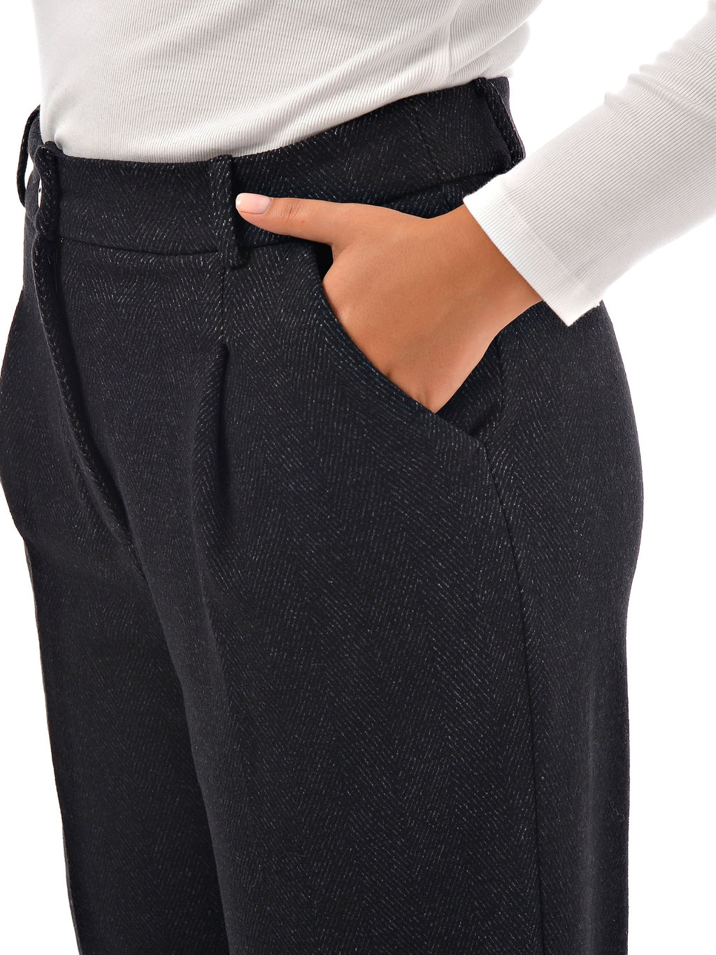 Теплые брюки из драпа c высокой посадкой - А+б коллекция фото 8