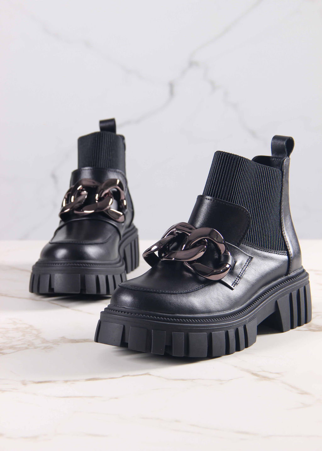 Ботинки 348.21153bl.Черный/шерсть