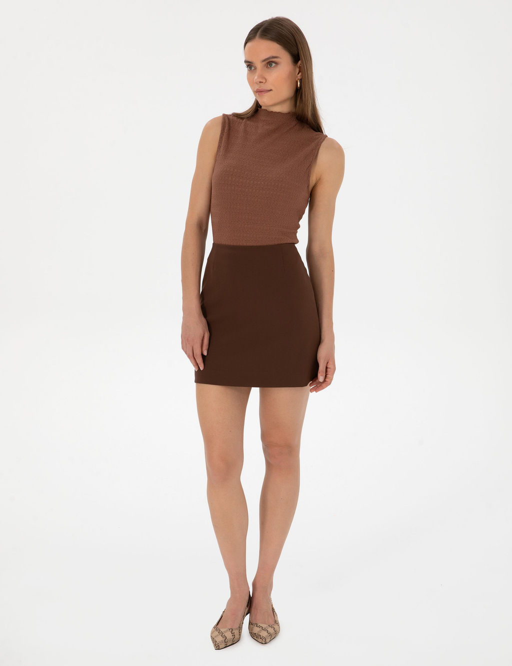 Koyu Kahverengi A Kesim Dokuma Etek - Pierre cardin фото 3