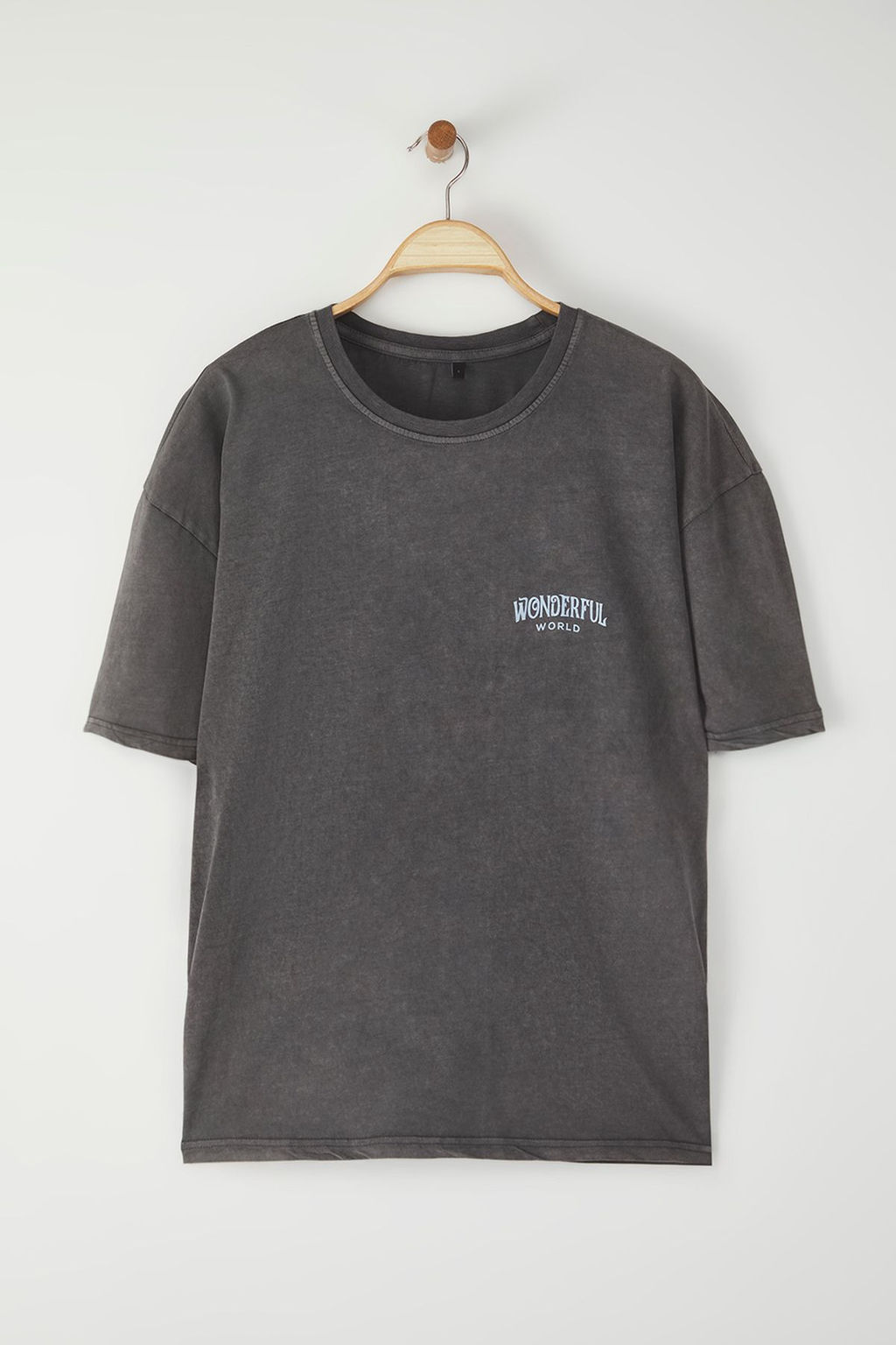 TRENDYOL MAN Antrasit Oversize/Genis Kesim Eskitme/Soluk Efekt Galaksi Bask?l? T-Shirt TMNSS25TS00102 - Trendyolmilla фото 6