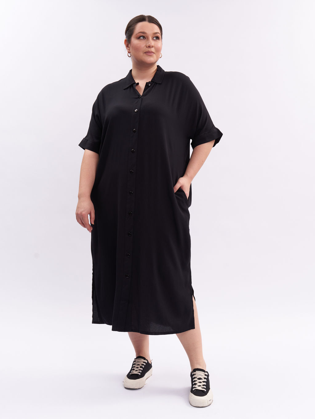 Платье-рубашка PP46048BLK01