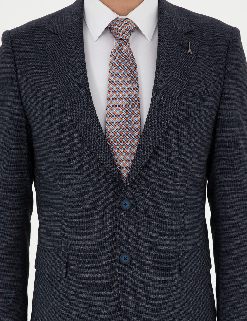 Темно-синий приталенный костюм - Cacharel фото 6