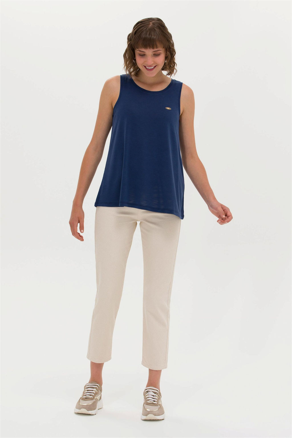 Женская темно-синяя футболка без рукавов - U.s. polo assn фото 4