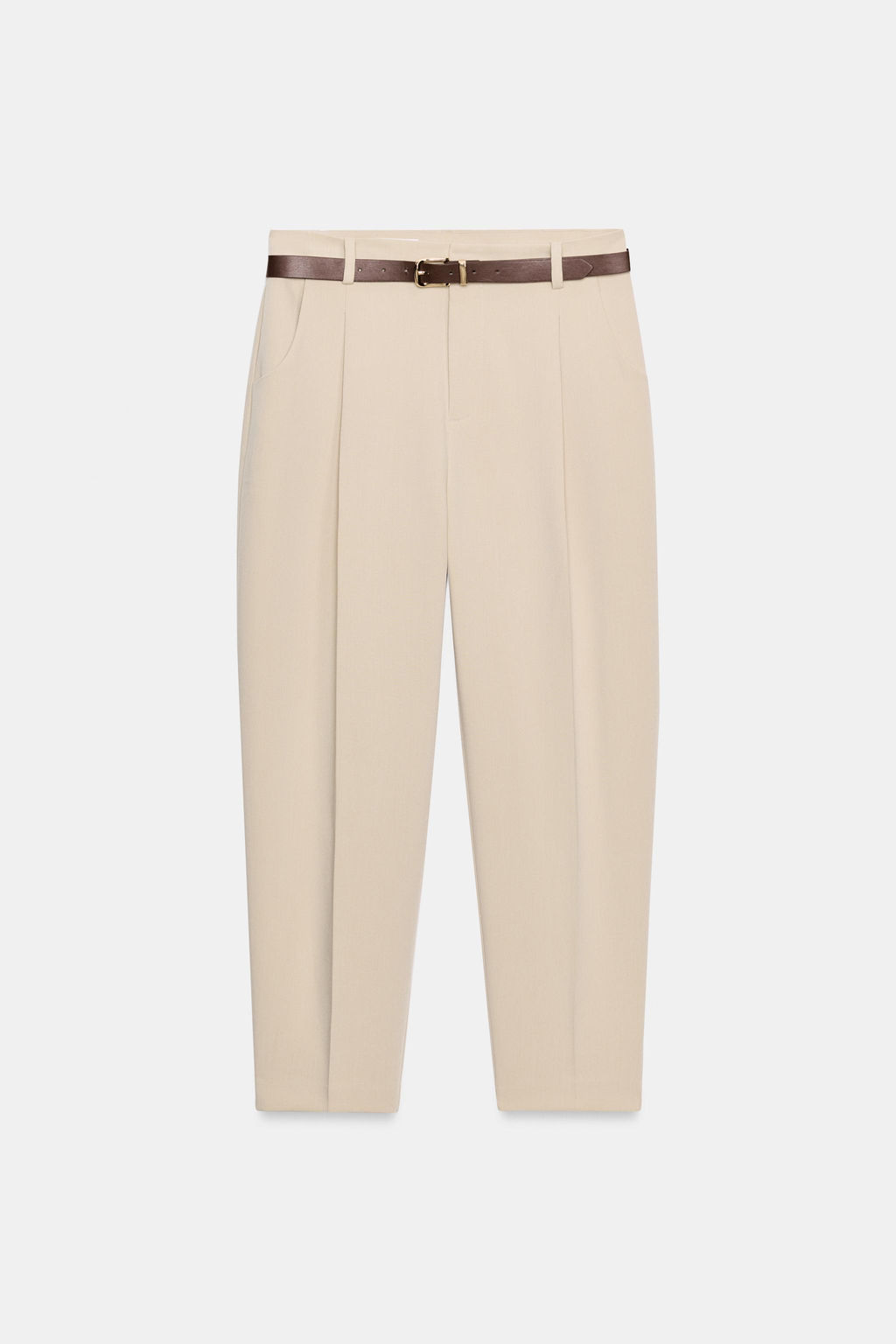PANTAL?N TOBILLERO CINTUR?N / Camel claro - Zara фото 6