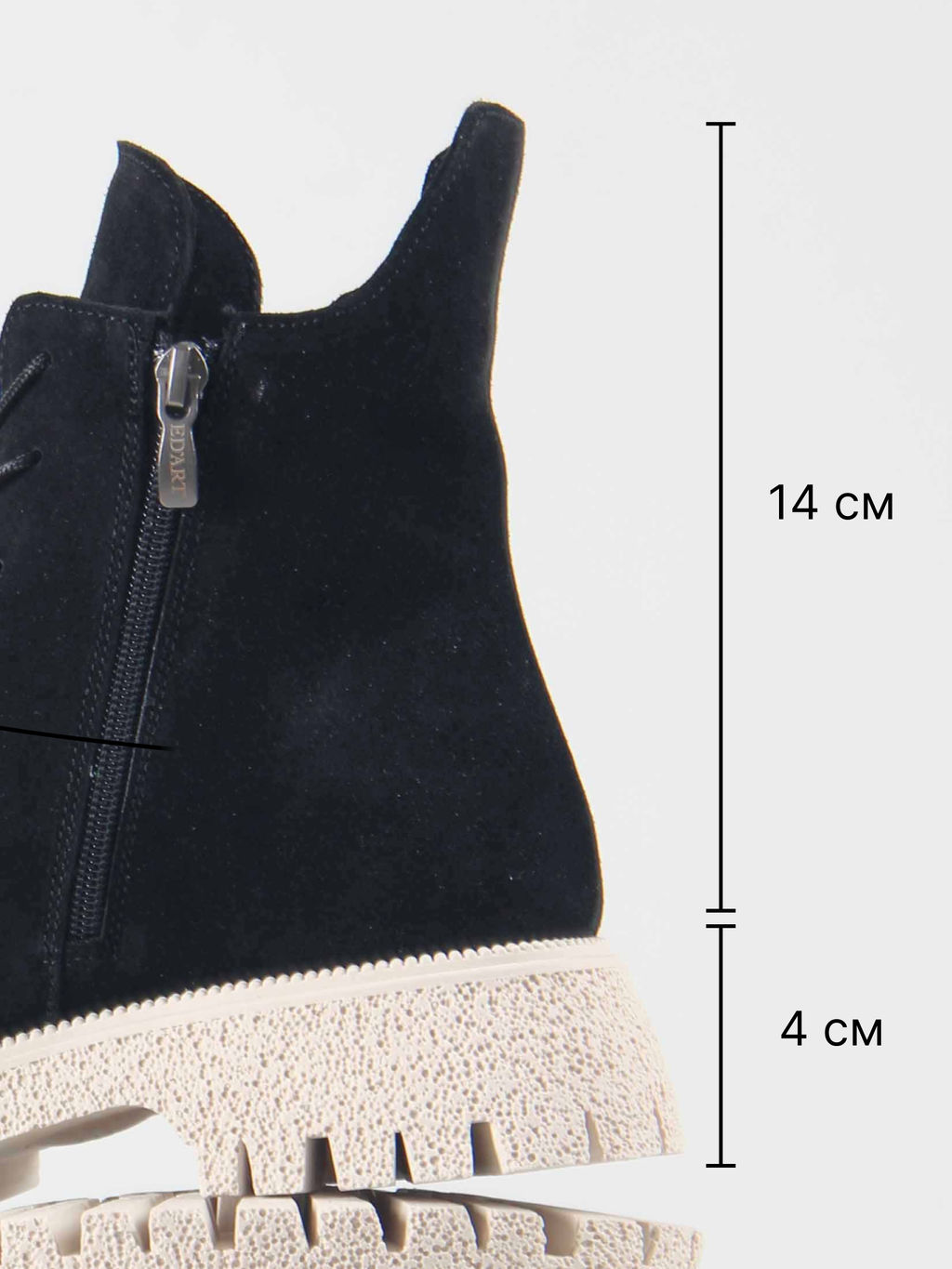 Ботинки EDART 228.V.1541be. Черный замша/шерсть фото 3