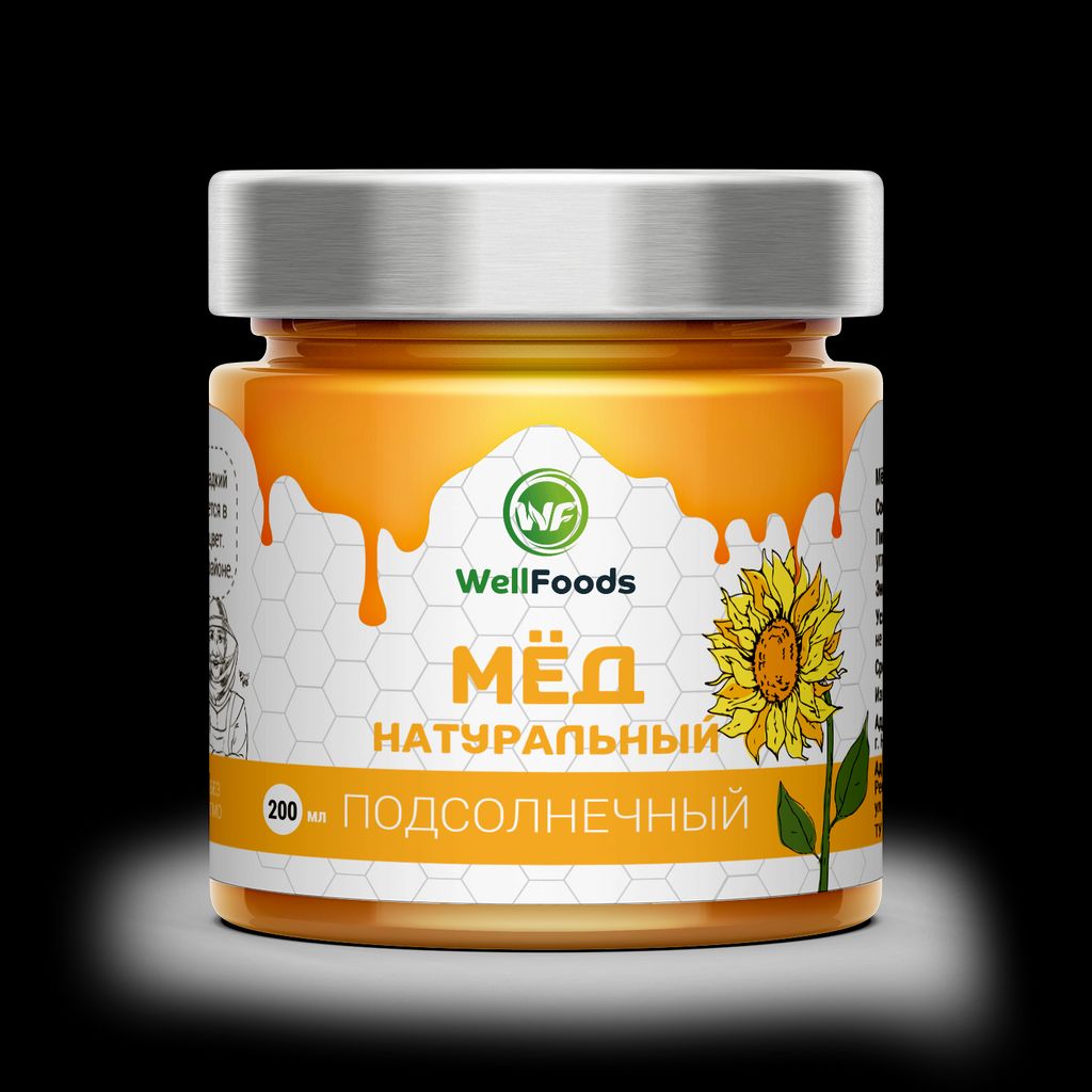 Мёд подсолнечный - Wellfoods фото 2