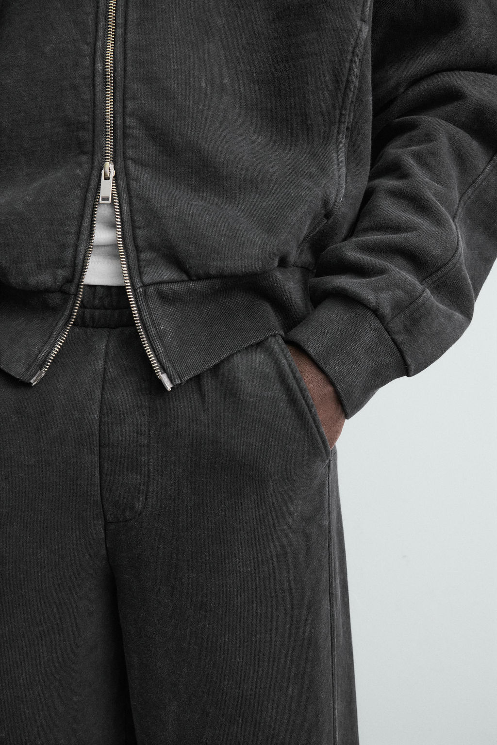 PANTAL?N JOGGER BALLOON FIT LAVADO / Antracita oscuro - Zara фото 5