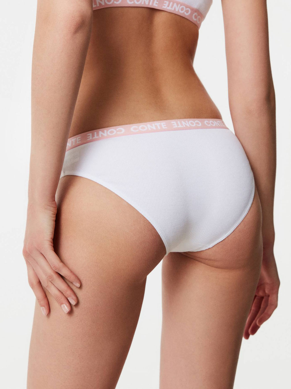 CONTE Трусы бикини из хлопка в рубчик ACTIVE BASE LB 1258 off-white - Conte elegant фото 3