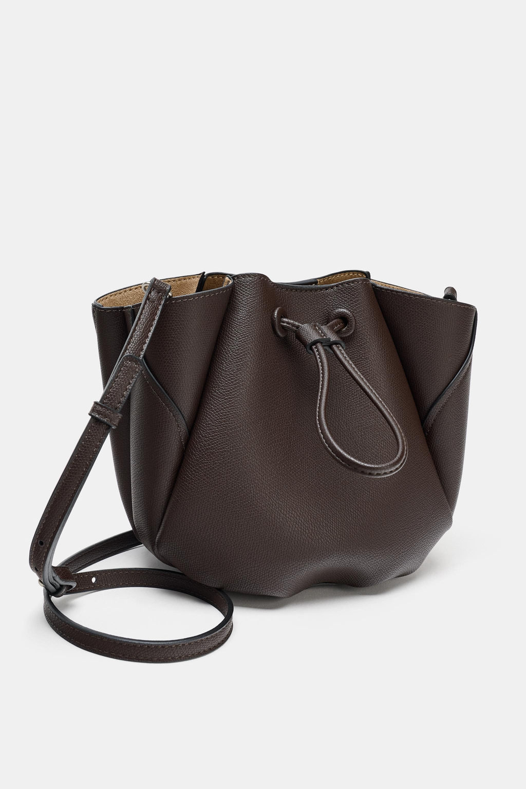 MINI BUCKET BAG WITH TOPSTITCHING - Zara фото 11