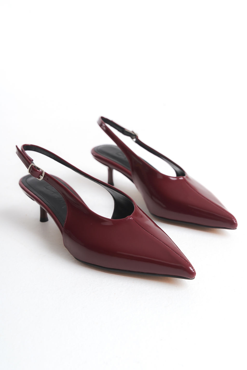 Trendyol Shoes Bordo Rugan Sivri Burun Kad?n Kitten Topuklu Ayakkab? TAKSS25TO00073 - Trendyolmilla фото 7