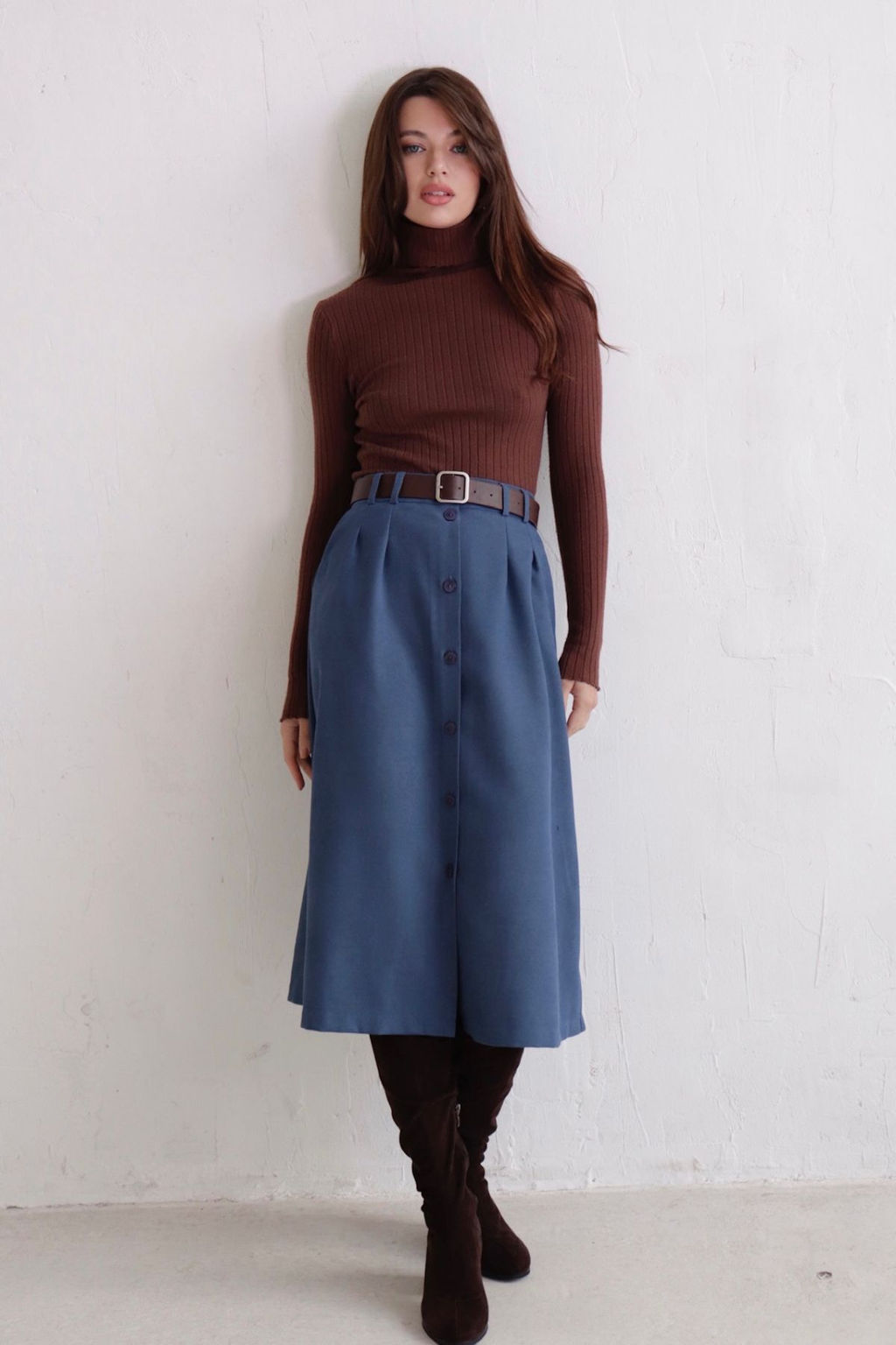 Юбка на пуговицах длины миди - Martichelli фото 8