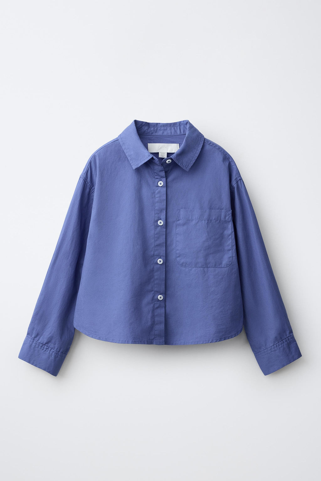 CAMISA POPEL?N LISA / Azul medio