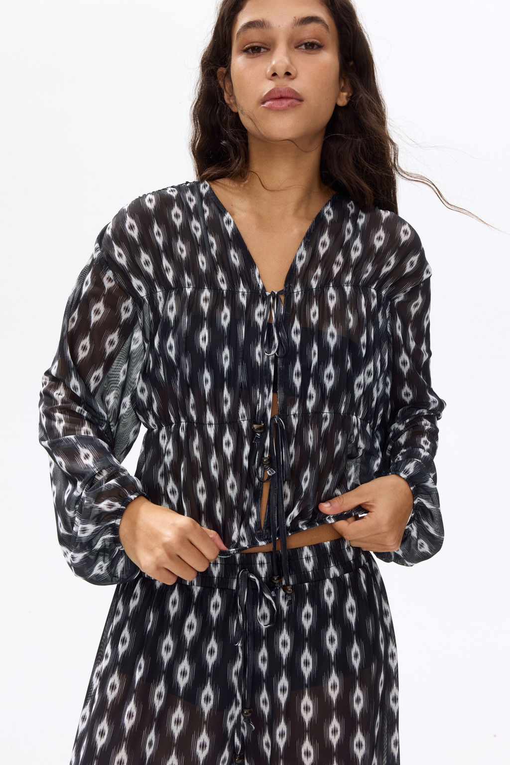 Blusa de malla con lazadas - H&m фото 6