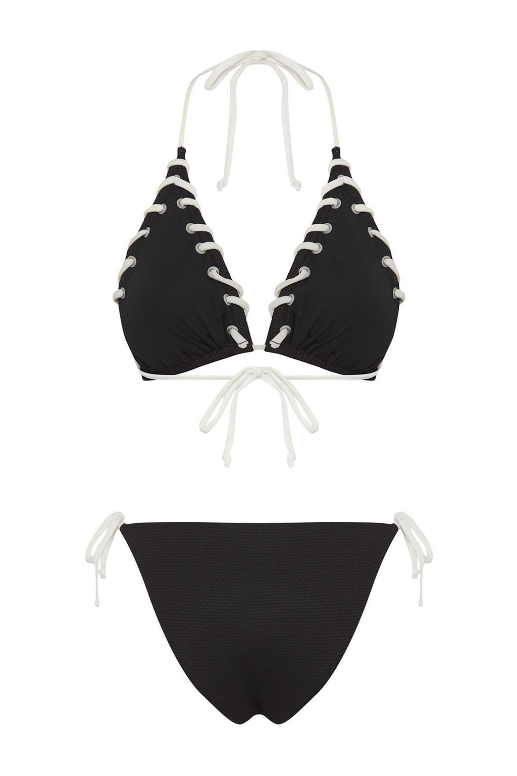 TRENDYOLMILLA Ekru Ucgen Kontrast Renk Biyeli Regular Bikini Tak?m? TBESS25BT00045  фото 5