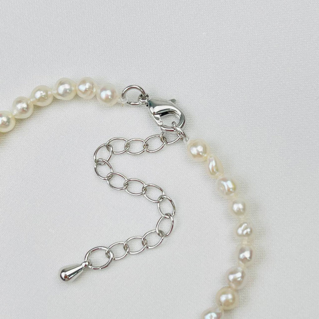 Браслет из Жемчуга и Голубого агата 18 см +