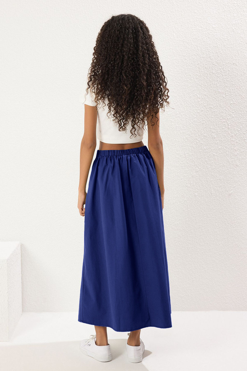 TRENDYOLMILLA Lacivert Pile Detayl? Maxi Boy Dokuma Etek TWOSS25ET00158  фото 8