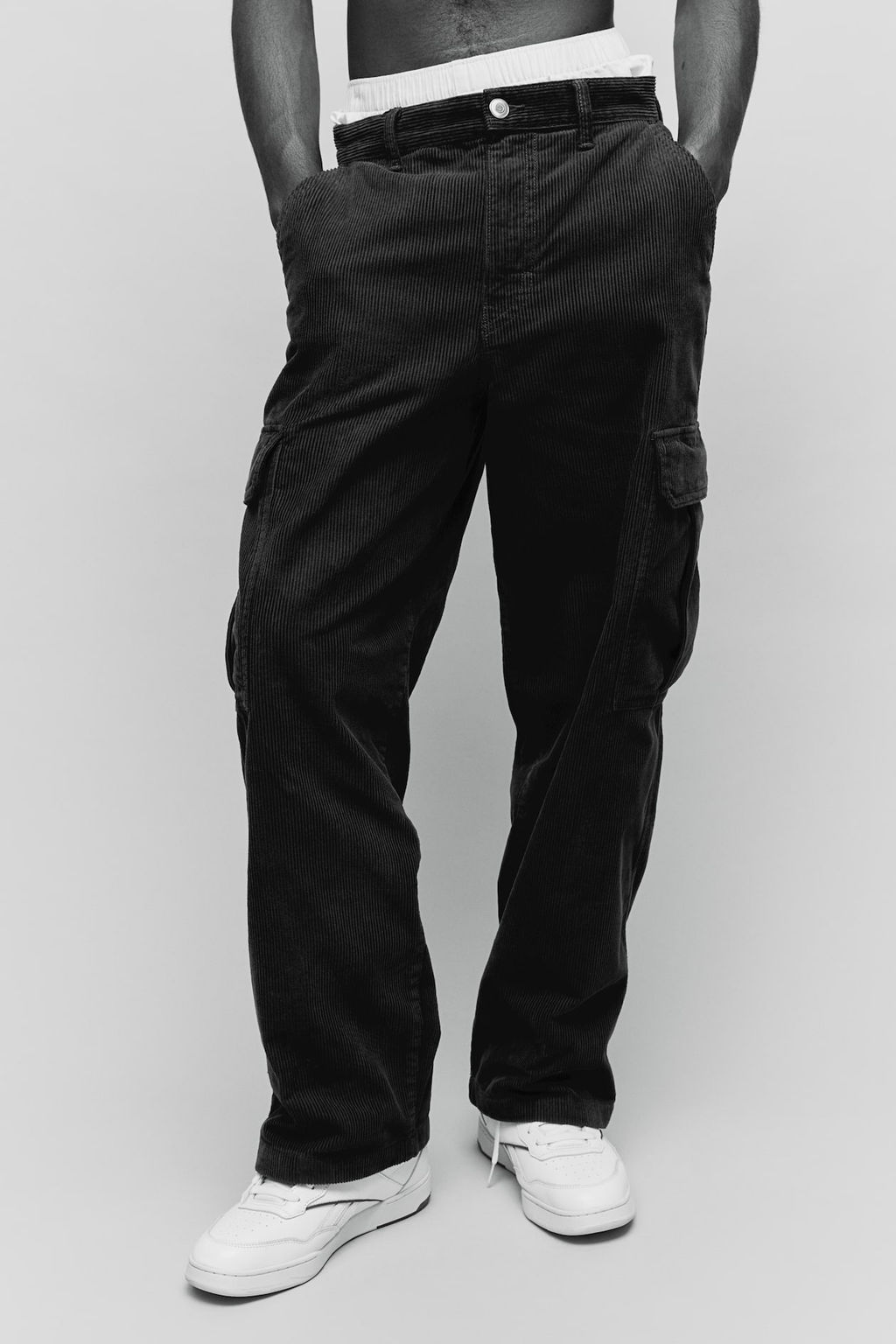 Loose Fit Corduroy cargo trousers - H&m фото 2