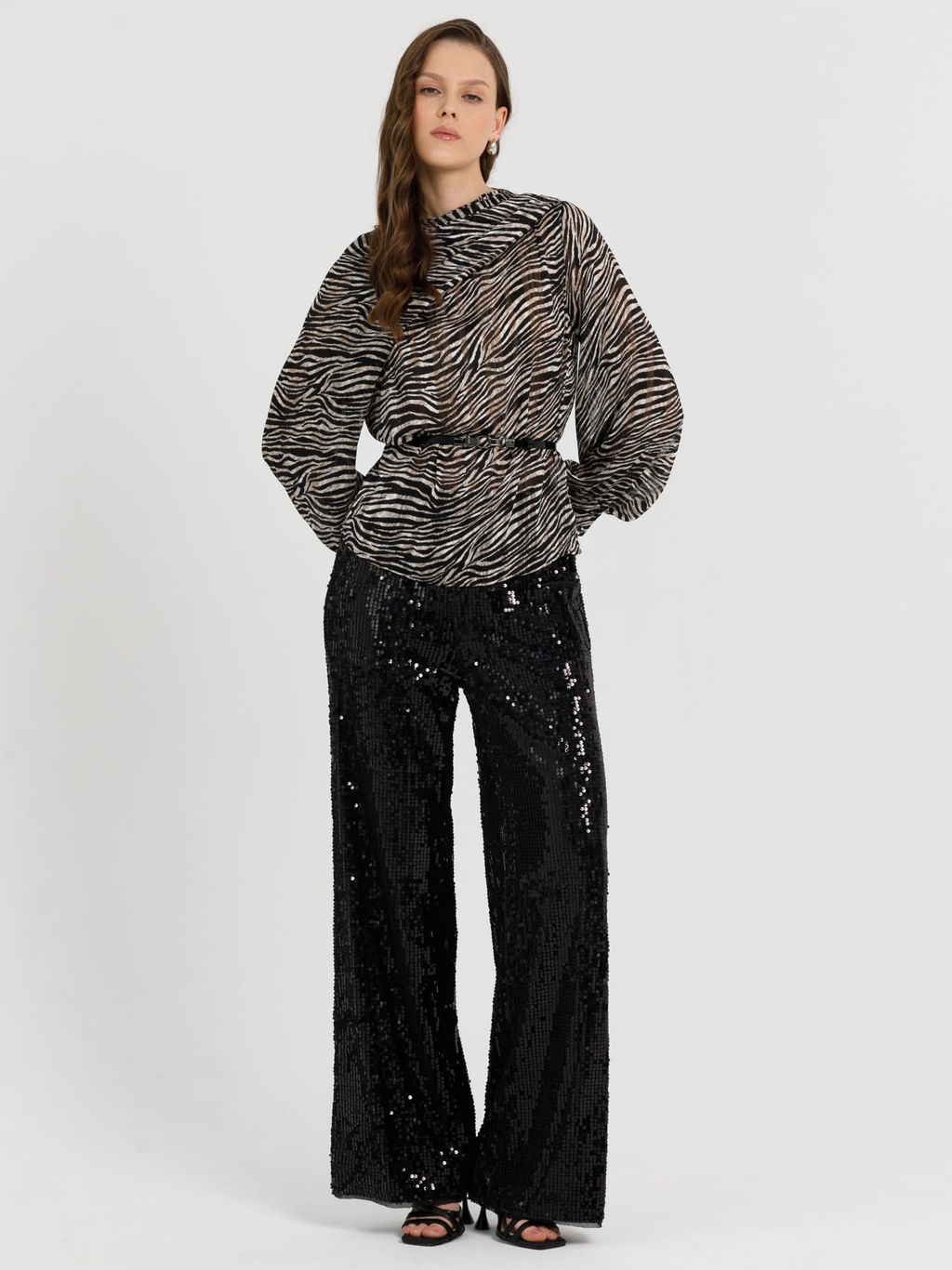 Блузка из шифона с принтом