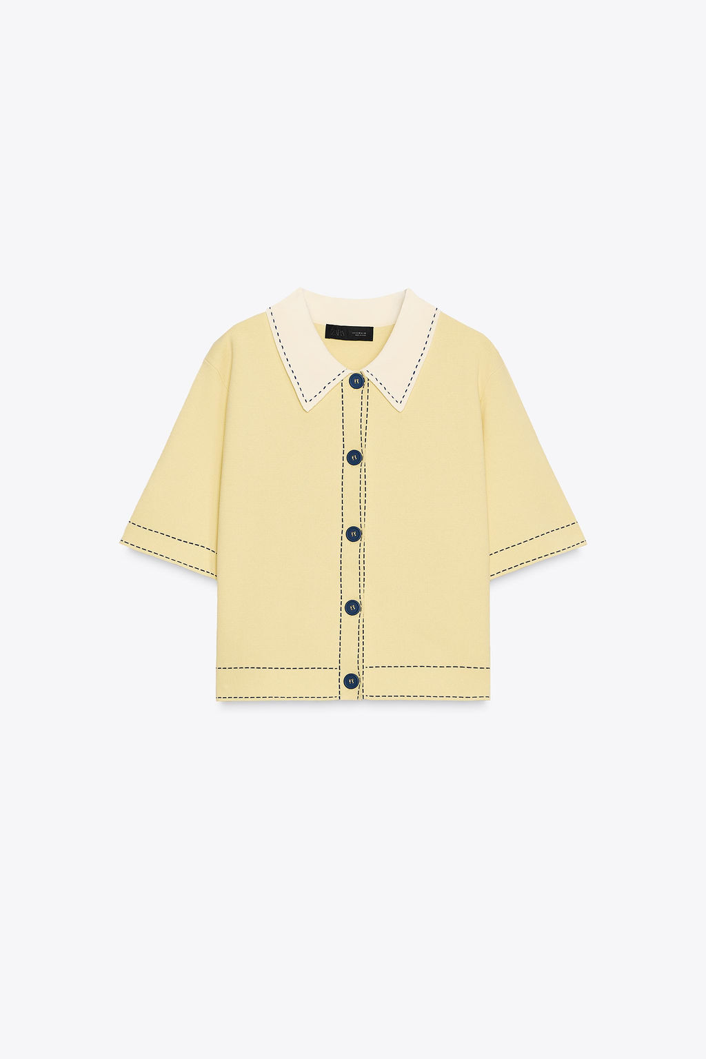 STITCH DETAIL KNIT POLO CARDIGAN - Zara фото 5