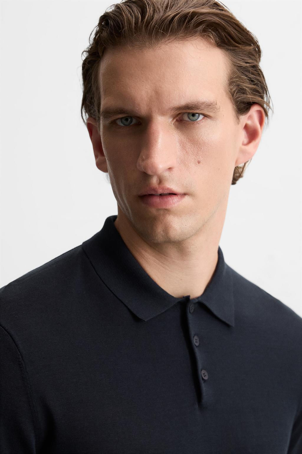 KNIT COTTON - SILK POLO SHIRT - Zara фото 5