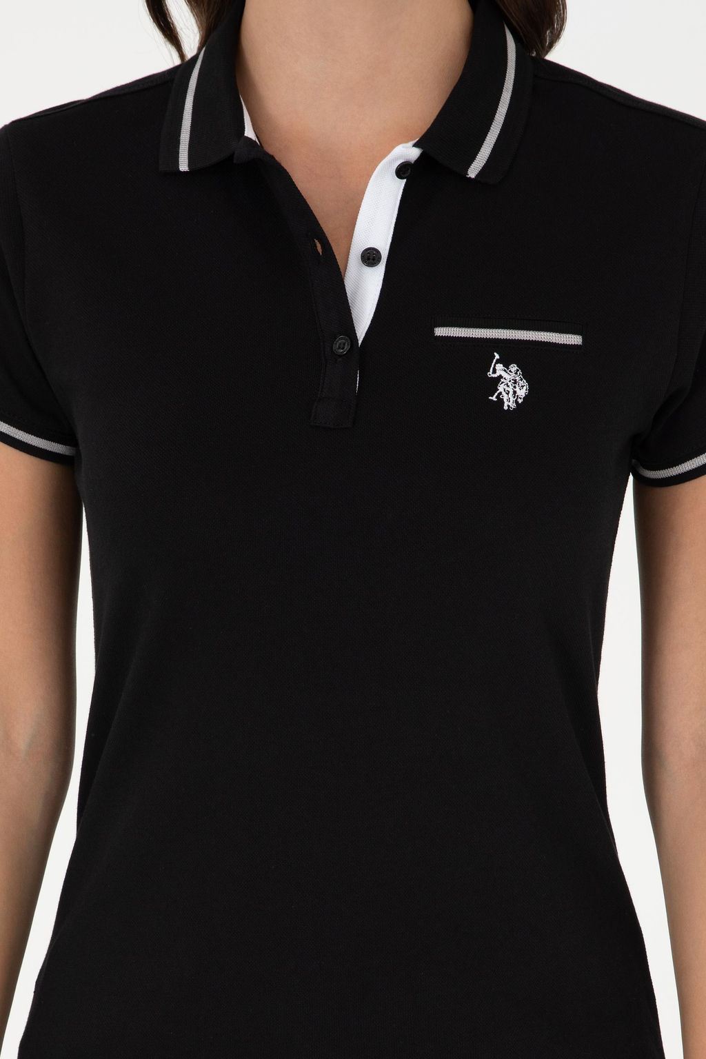 Женская черная футболка Неожиданная скидка в корзине - U.s. polo assn фото 6