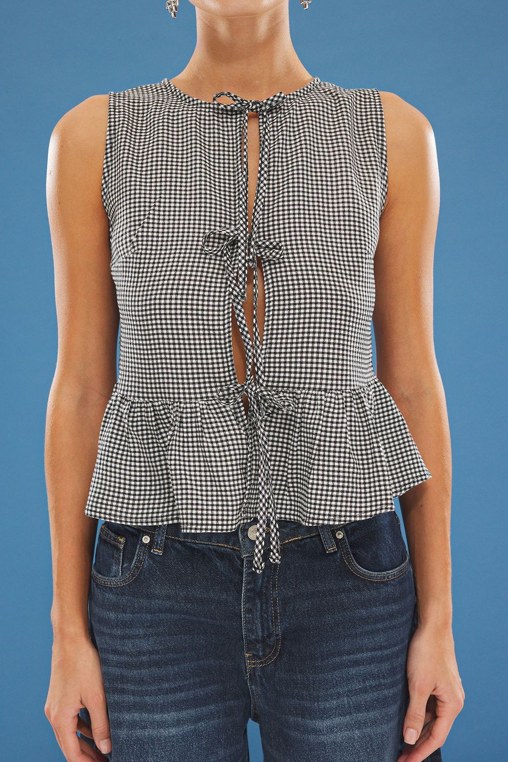 Siyah Potikareli Onu Baglama Detayl? Dokuma Bluz TWOSS25BZ00252 - Trendyolmilla фото 4