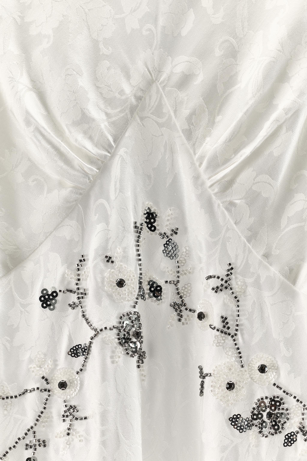 VESTIDO JACQUARD ABALORIOS LENTEJUELAS / crudo-blanco - Zara фото 9