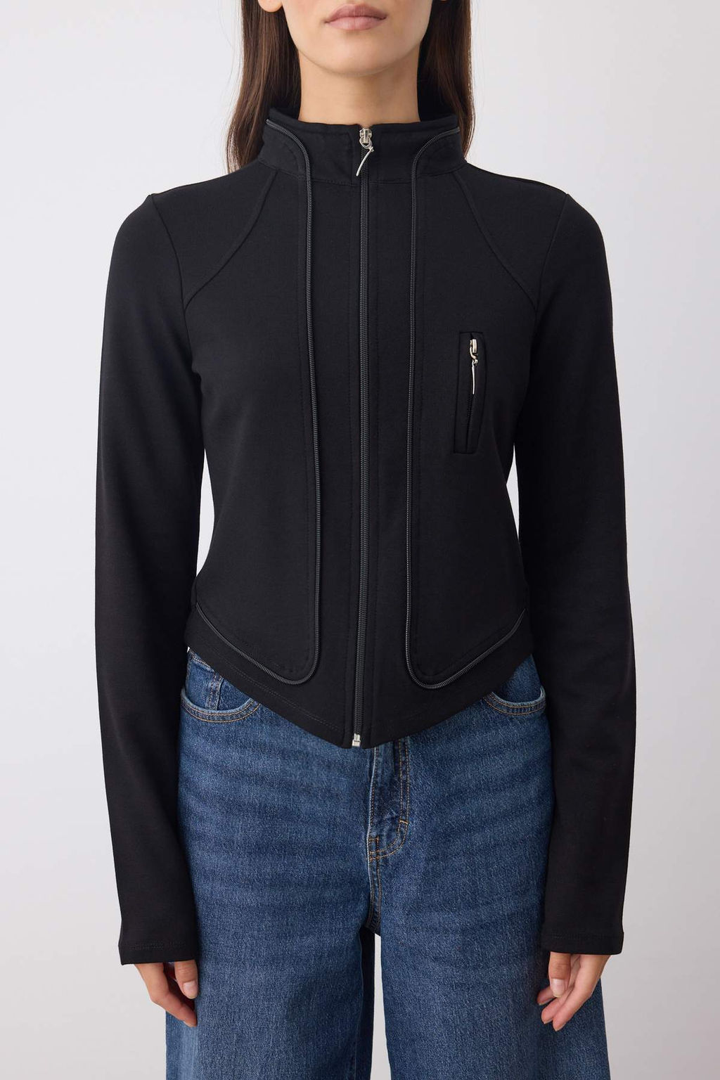 Siyah Fermuar Detayl? Fitted/Vucuda Oturan Ceket TWOAW26CE00037