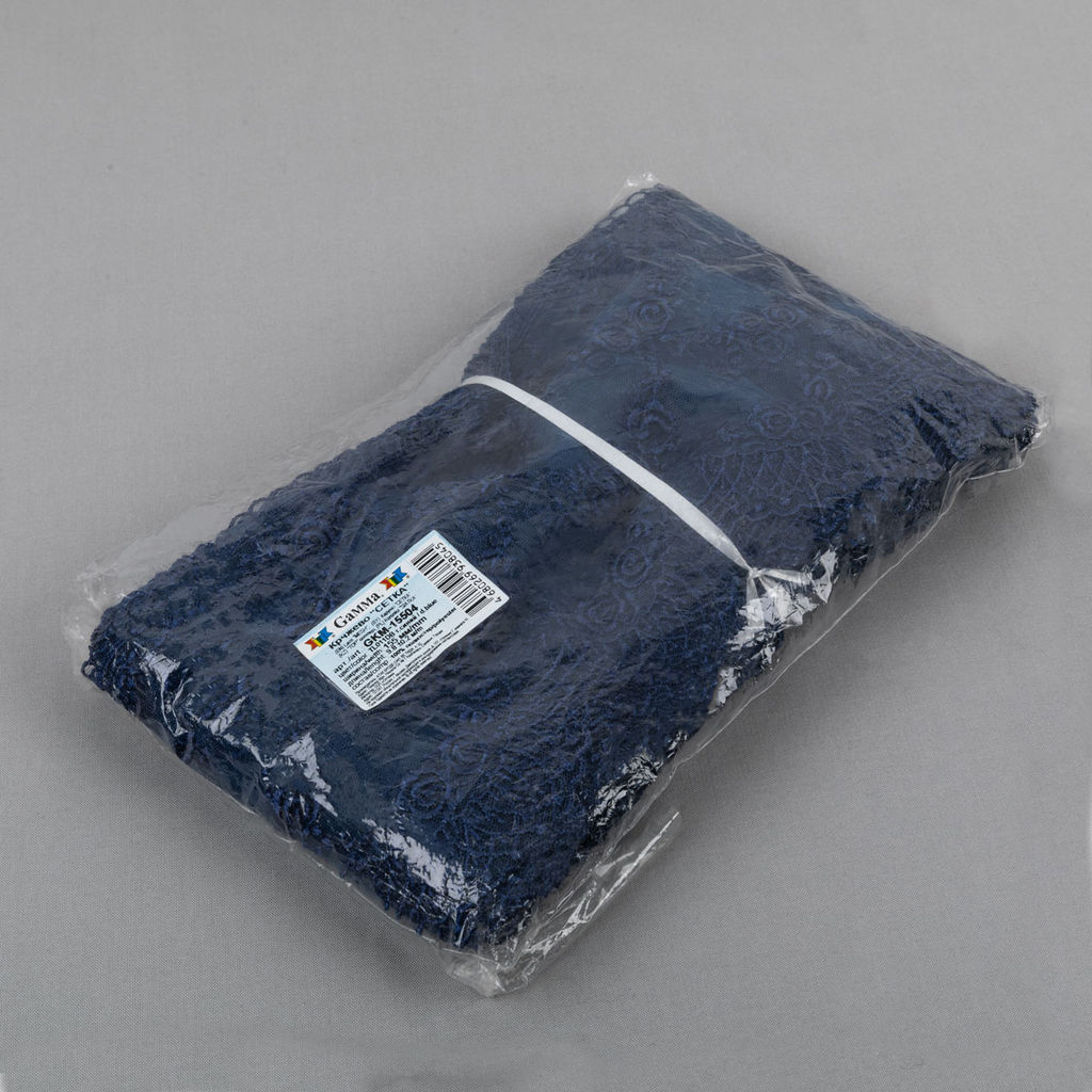 Кружево Gamma сетка 155 мм GKM-15504 в пакете 10 м 0.2 Турция TL010DB т.синий