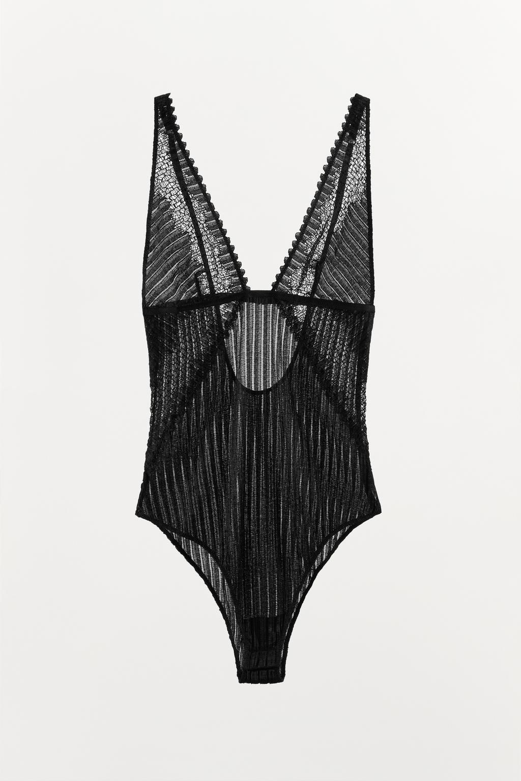 PLEATED LACE BODYSUIT - Zara фото 6