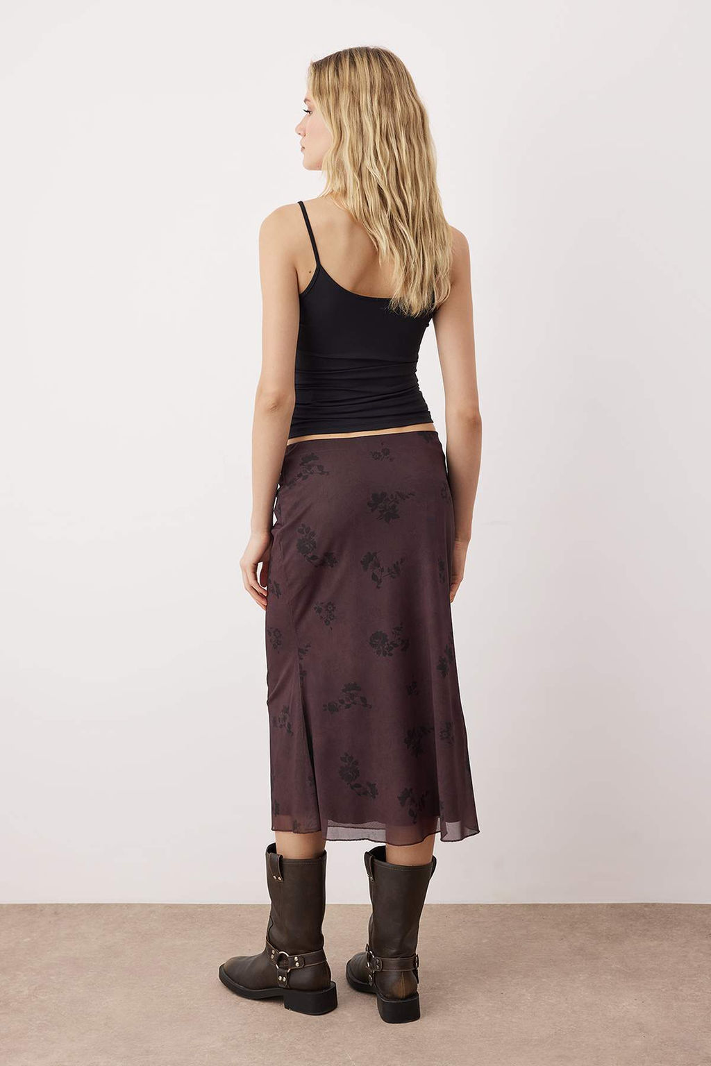 Teen Haki Cicek Bask?l? Bodycon Tul Esnek Orme Etek TWOAW26ET00036 - Trendyolmilla фото 5