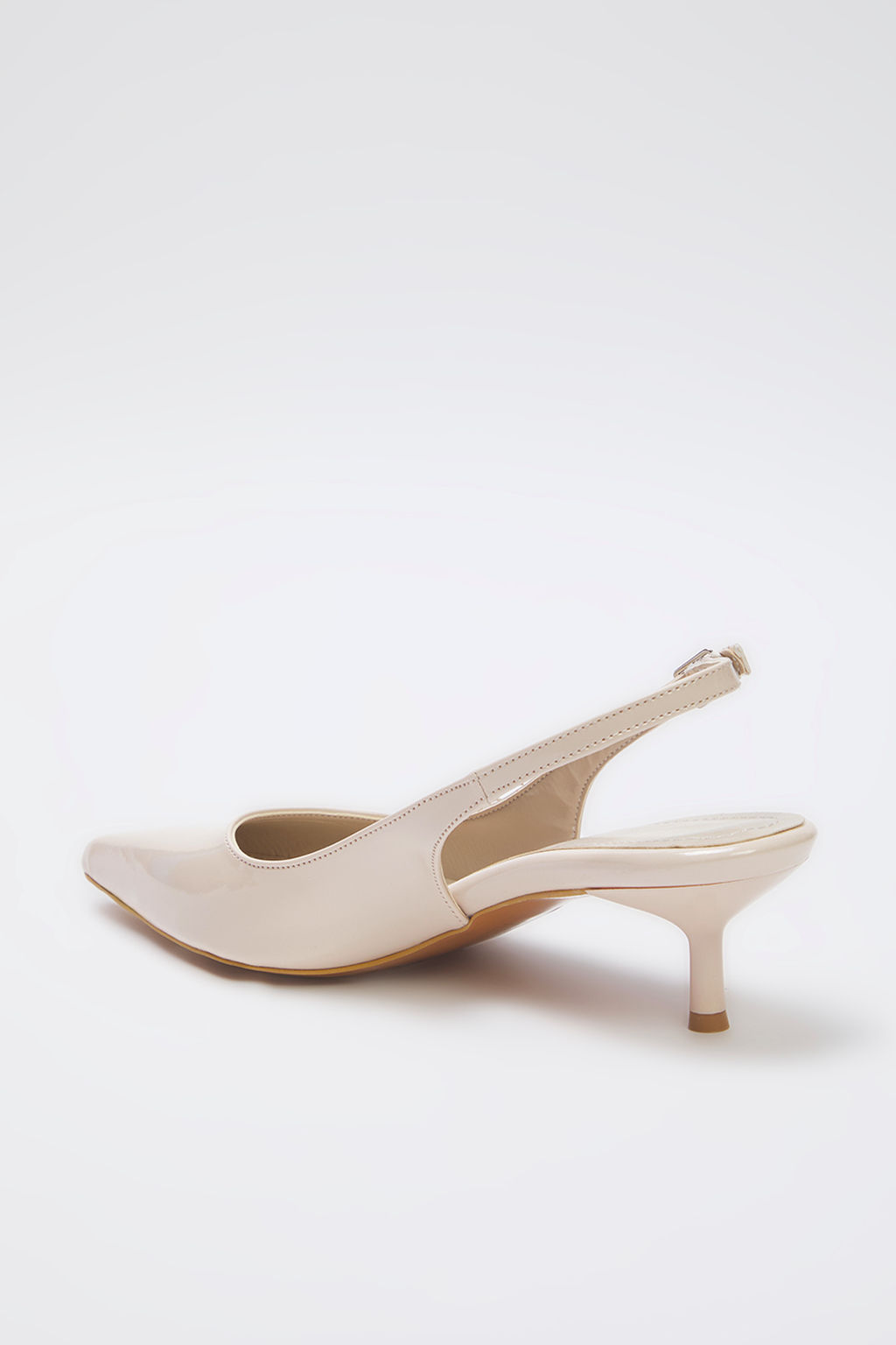 Bej Rugan Sivri Burun Kad?n 4 cm Kitten Topuklu Ayakkab? TAKSS25TO00005