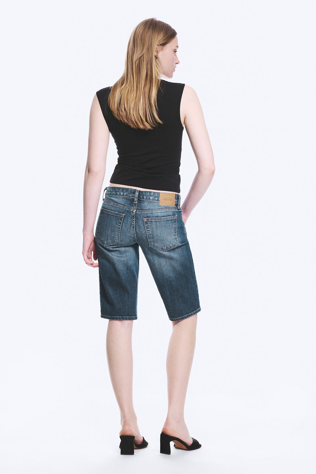 Shorts de denim de tiro bajo Planet Slim