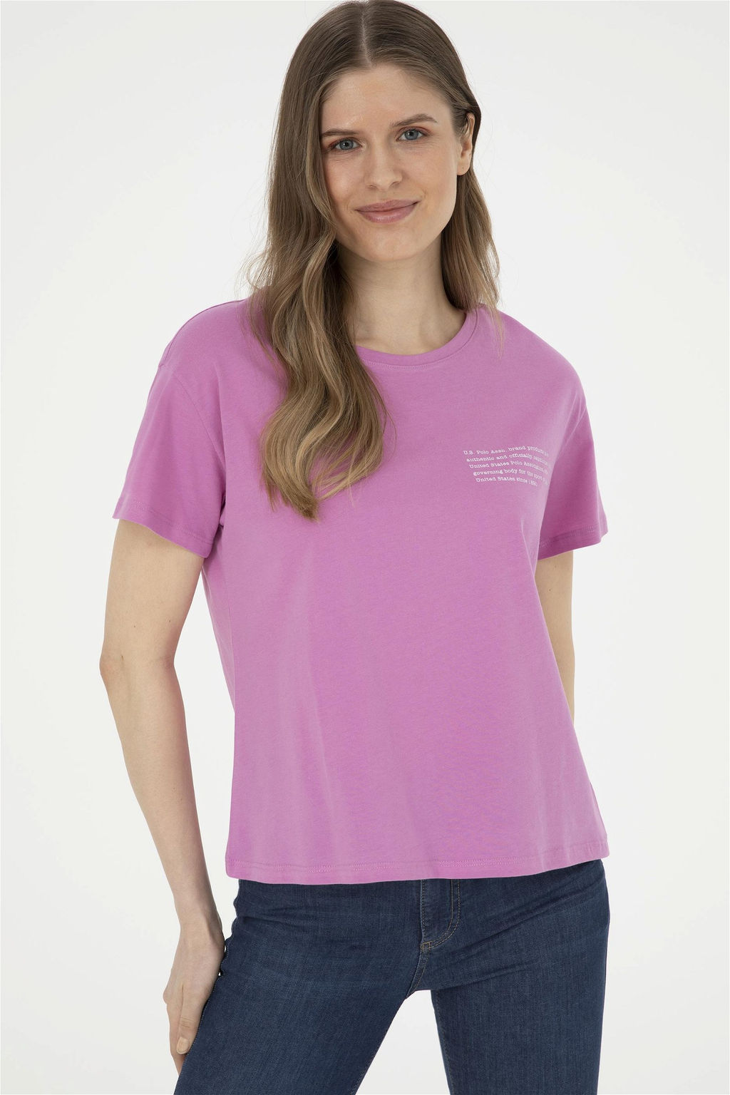 Женская фиолетовая футболка с круглым вырезом Неожиданная скидка в корзине - U.s. polo assn фото 3