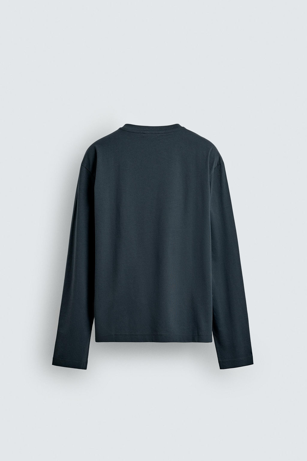 CAMISETA MERCERIZADA MANGA LARGA / Gris oscuro - Zara фото 8