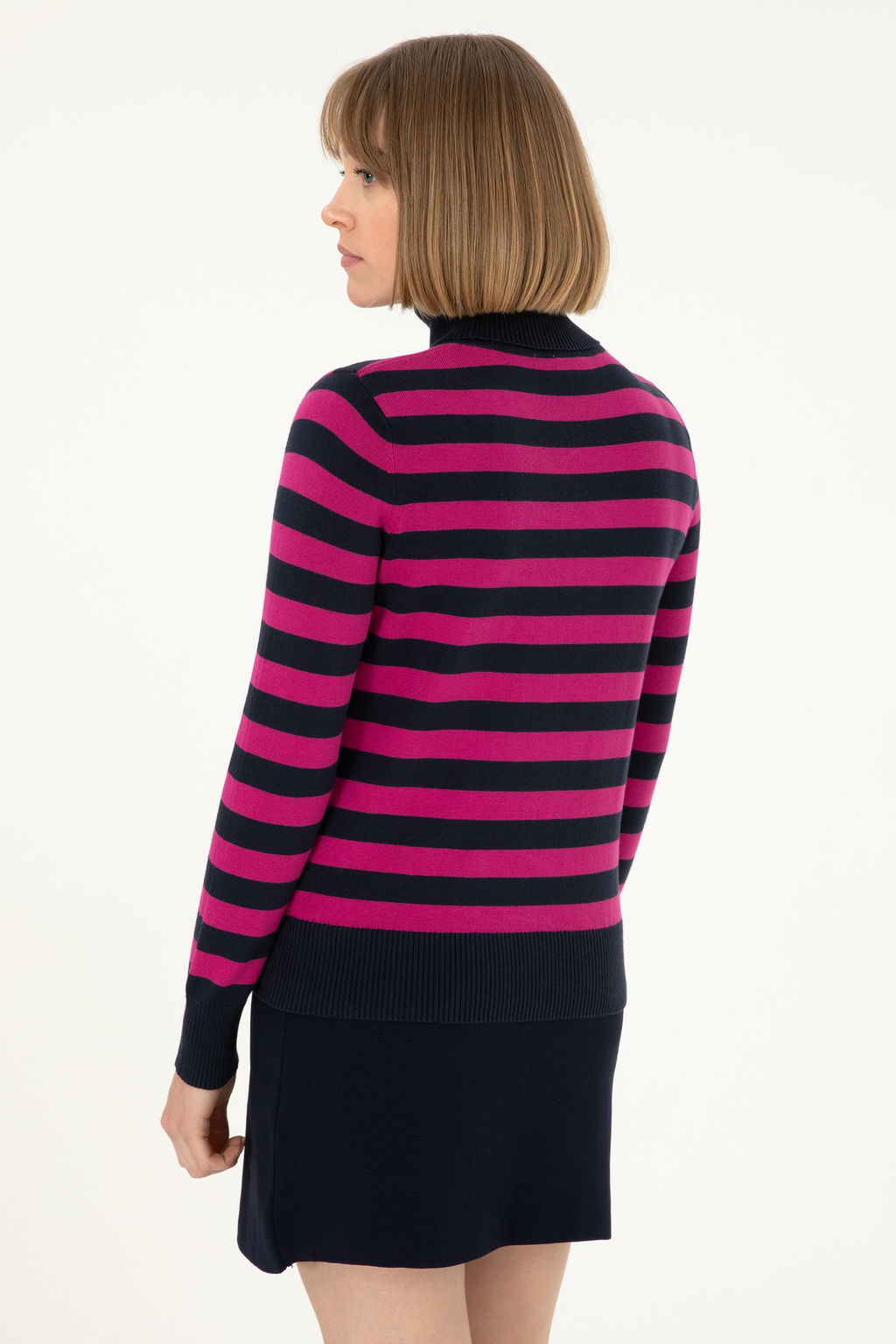 Женский темно-синий свитер с высоким воротником Неожиданная скидка в корзине - U.s. polo assn фото 5