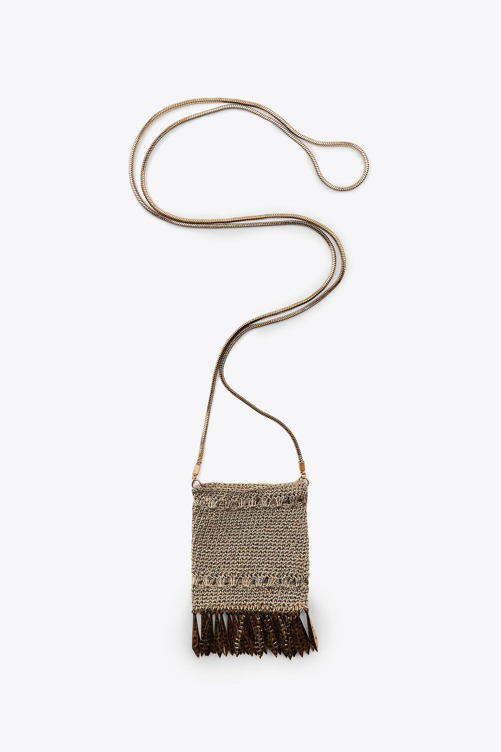 METALLIC MESH FRINGE MINI BAG - Zara фото 3