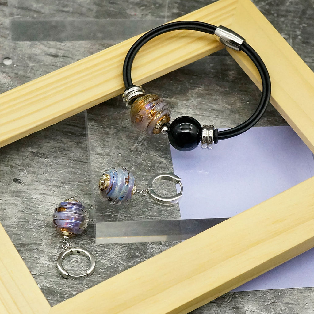 Серьги из муранского стекла LAVANDER GLOW LS3332