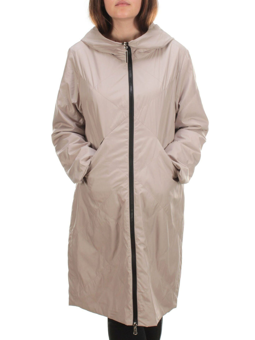 22098 BEIGE Куртка демисезонная двухсторонняя женская (80 гр. синтепон) - Фабричный китай фото 2