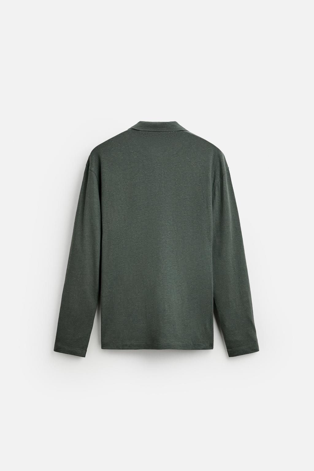 LINEN BLEND POLO SHIRT - Zara фото 8