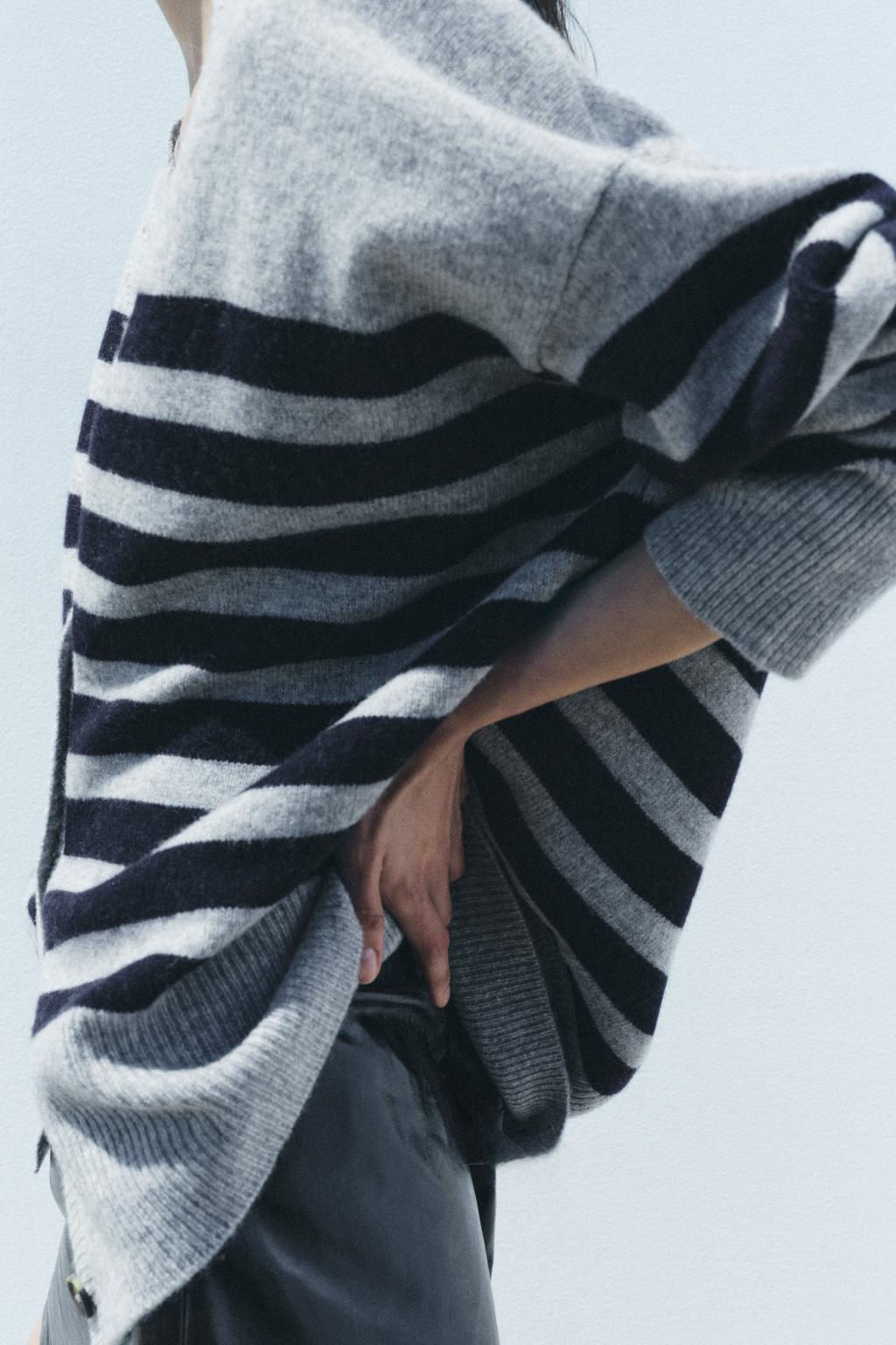 STRIPED KNIT CARDIGAN 100% WOOL - Zara фото 4